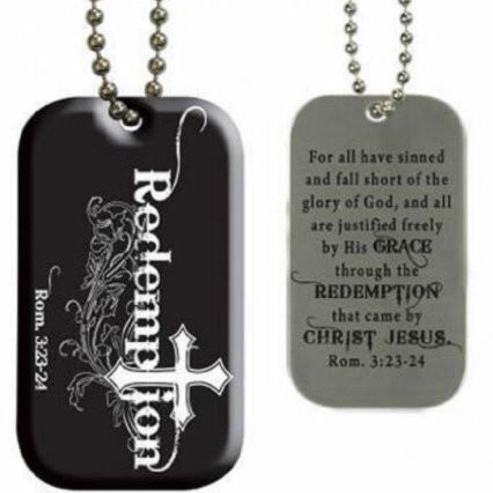 Romans 3:23-24 Dog Tag